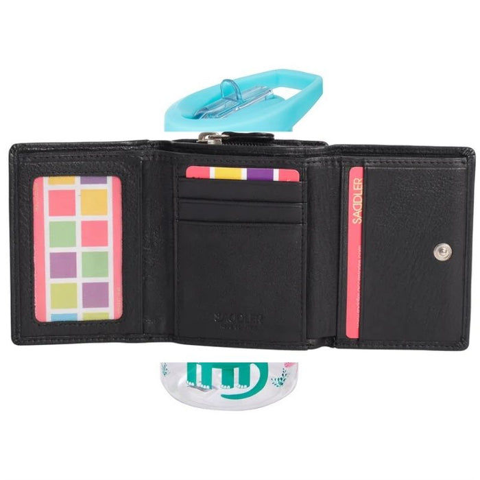 Saddler "Carla" Compact Trifold Leather Wallet Purse - Available in 7 Colours